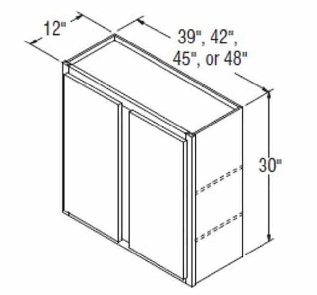 Photo 1 of ARISTOKRAFT CABINETRY FAIRVIEW STYLE WHITE FINISH PURESTYLE LAMINATE 2 DOOR WALL CABINET W4230 42” X 12” H30” (READ NOTES)