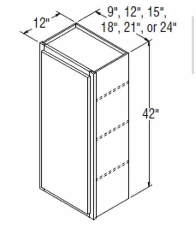 Photo 1 of ARISTOKRAFT CABINETRY BRELLIN STYLE WHITE FINISH PURESTYLE LAMINATE 1 DOOR WALL CABINET W1842 18” X 12” H42” (READ NOTES)