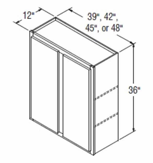 Photo 1 of ARISTOKRAFT CABINETRY BRELLIN STYLE WHITE FINISH PURESTYLE LAMINATE 2 DOOR WALL CABINET W3936 39” X 12” H36 (READ NOTES)