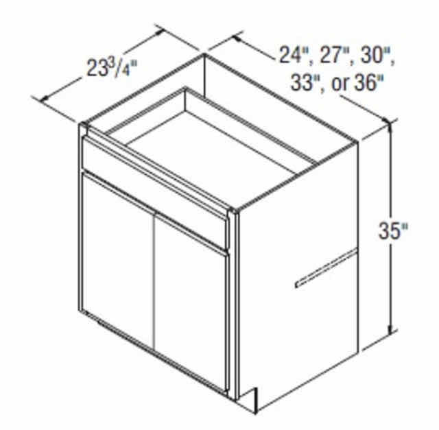 Photo 1 of ARISTOKRAFT CABINETRY SINCLAIR STYLE BIRCH CAFE FINISH PURESTYLE LAMINATE 2 DOOR 1 DRAWER BASE CABINET B27B 27” X 23.75” H35” (READ NOTES)