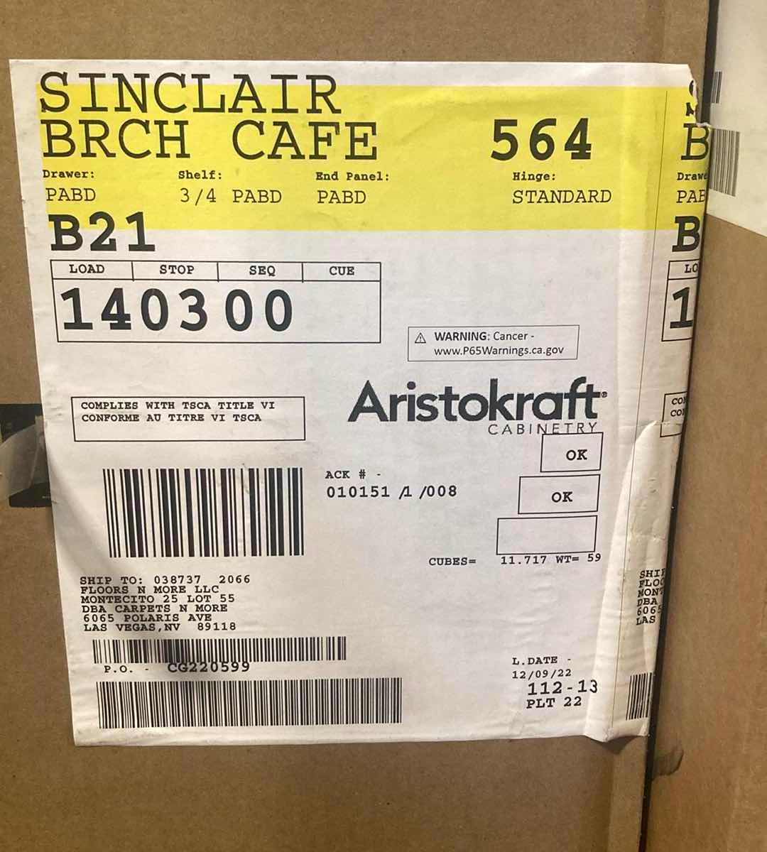 Photo 3 of ARISTOKRAFT CABINETRY SINCLAIR STYLE BIRCH CAFE FINISH PURESTYLE LAMINATE 1 DOOR 1 DRAWER BASE CABINET B21 21” X 23.75” H35” (READ NOTES)