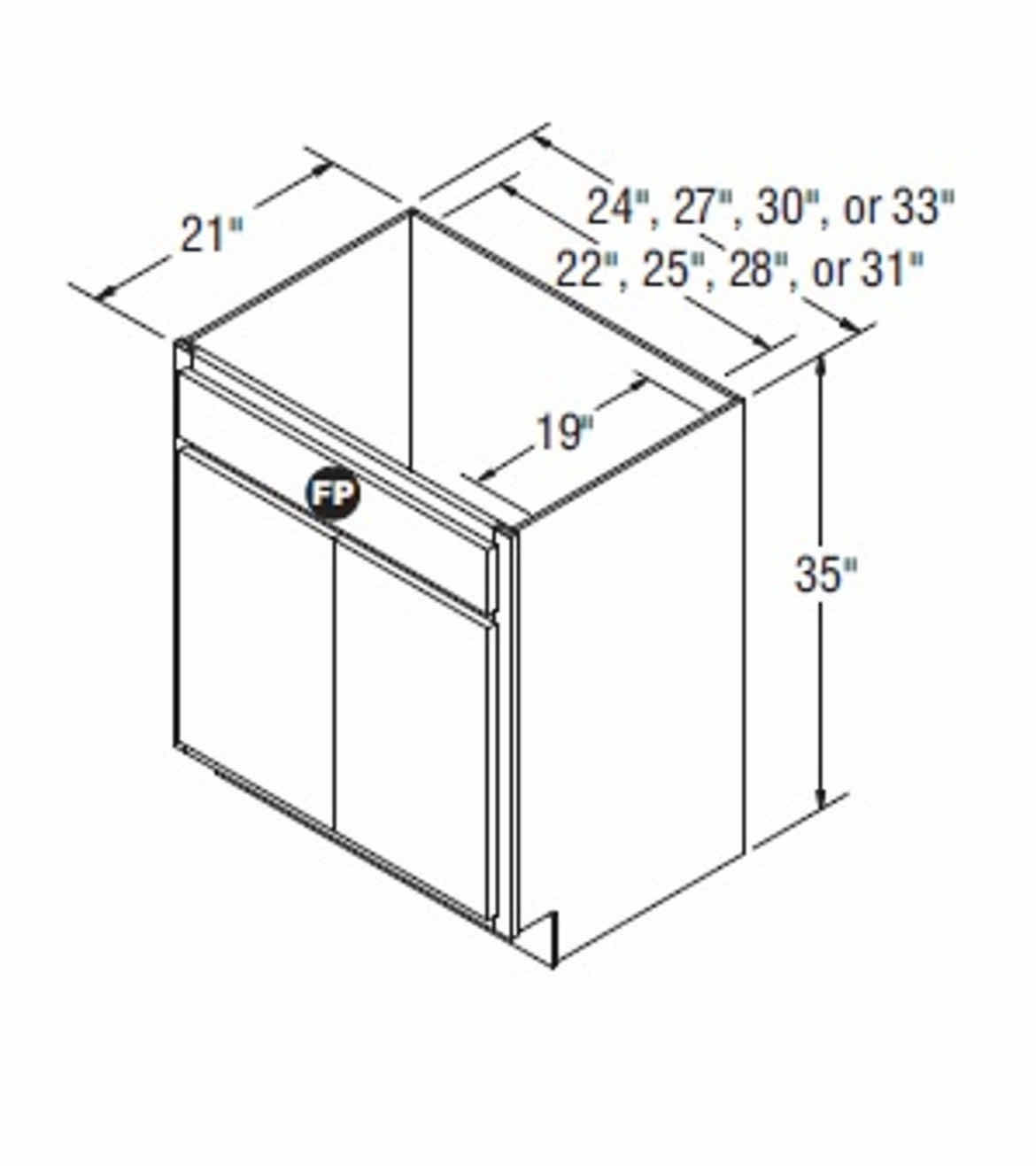 Photo 1 of ARISTOKRAFT CABINETRY AVALON STYLE MPL BURLAP FINISH PURESTYLE LAMINATE 1 DRAWER PANEL 2 DOOR BASE CABINET VSB3035B 30” X 23.75” H35” (READ NOTES)