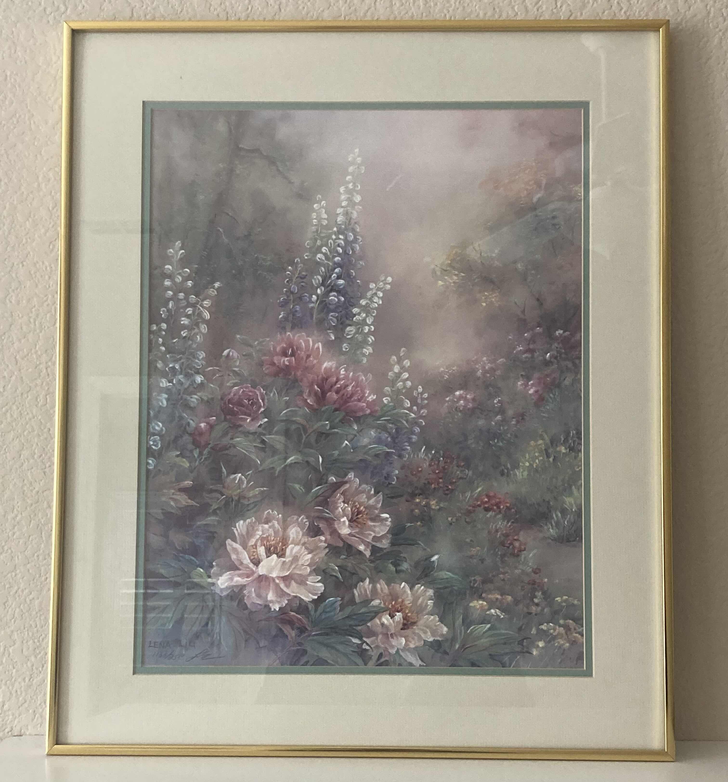 Photo 1 of FLORAL LIMITED EDITION OIL PAINTING PRINT 1138/2500 SIGNED BY LENA LIU FRAMED ARTWORK 20.25” X 24”