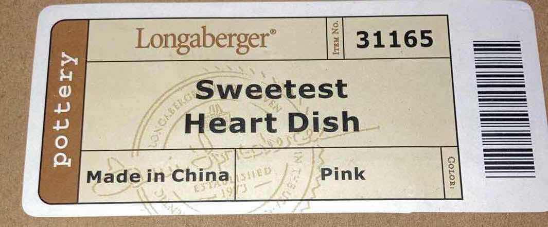 Photo 5 of NEW LONGABERGER PINK SWEETEST HEART POTTERY DISH 8.5” X 8.5” H2.5”