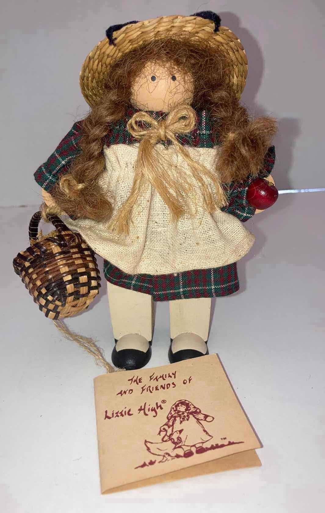 Photo 1 of LIZZIE HIGH THE LITTLE ONES “LOVE CRUNCHY APPLES IN THE FALL” HANDCRAFTED WOODEN DOLL H6.5”