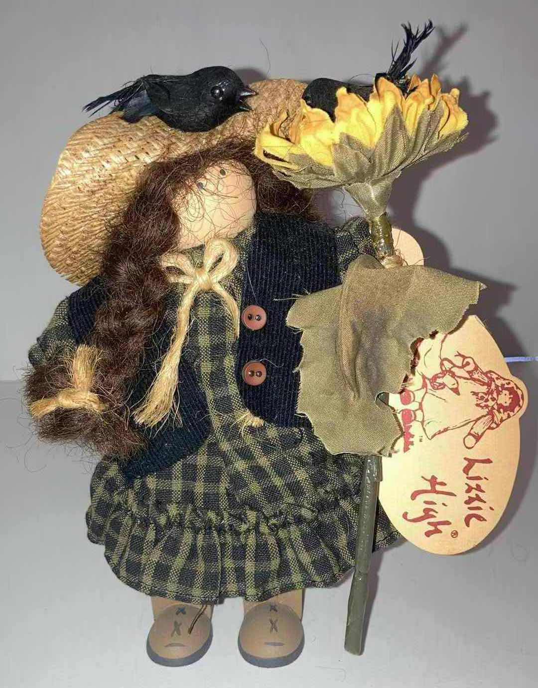 Photo 1 of LIZZIE HIGH THE LITTLE ONES “LOVE SUNFLOWERS” HANDCRAFTED WOODEN DOLL H6.25”