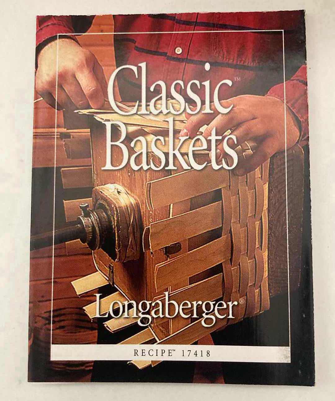 Photo 6 of LONGABERGER CLASSIC RECIPE MAPLE WOOD BASKET W LID & BASKET PROTECTOR 8.5” X 6” H6”