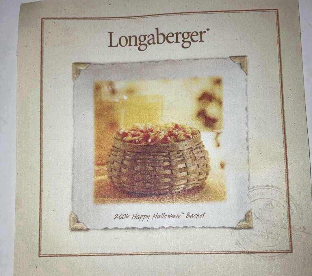 Photo 4 of LONGABERGER 2004 OATMEAL HOSTESS HALLOWEEN MAPLE WOOD BASKET W LID & BASKET PROTECTOR 6” X 6” H5”