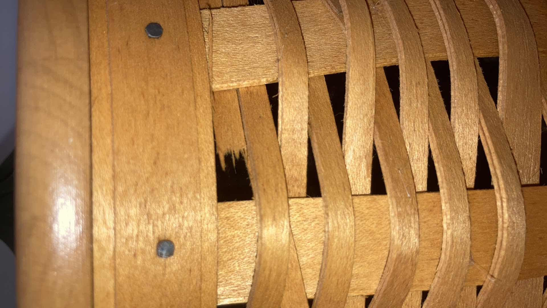 Photo 7 of LONGABERGER 2000 OCTOBER FIELDS MAPLE WOOD BASKET W LID & BASKET PROTECTOR 7” X 7” H11.5”