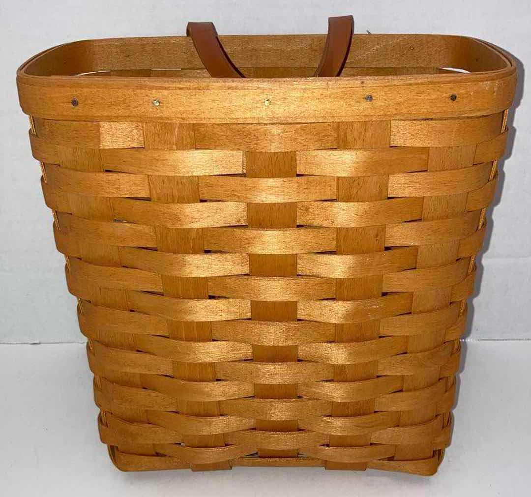 Photo 1 of LONGABERGER 1999 TALL WALL HANGING KEY MAPLE WOOD BASKET 9.5” X 5.5” H9.5”