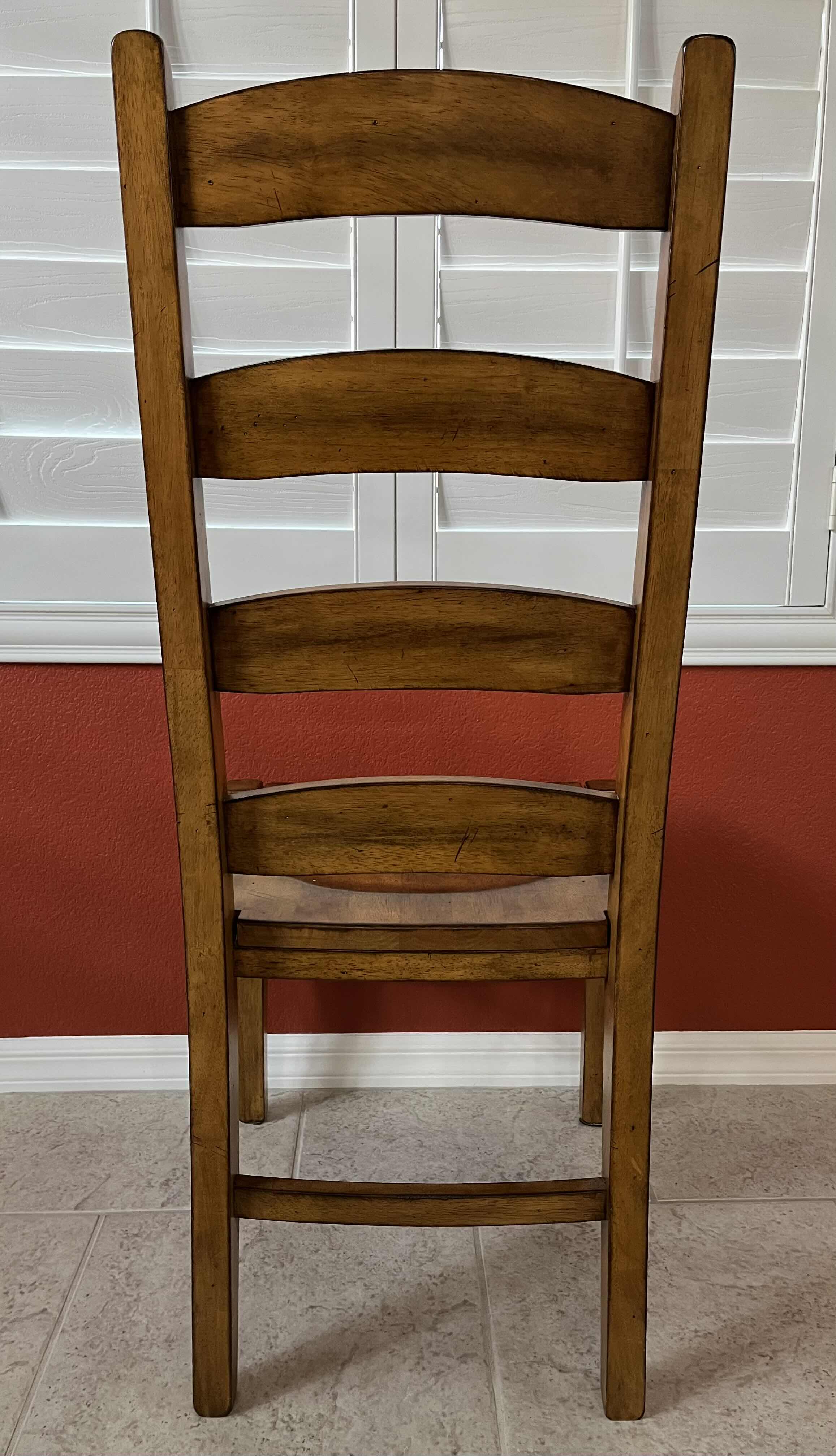 Photo 4 of POTTERY BARN WYNN LADDER BACK SOLID WOOD DINING CHAIR 19.5” X 24” H43”