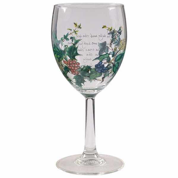 Photo 3 of PORTMEIRION THE HOLLY & THE IVY GOBLET GLASSES (4) H7.25”