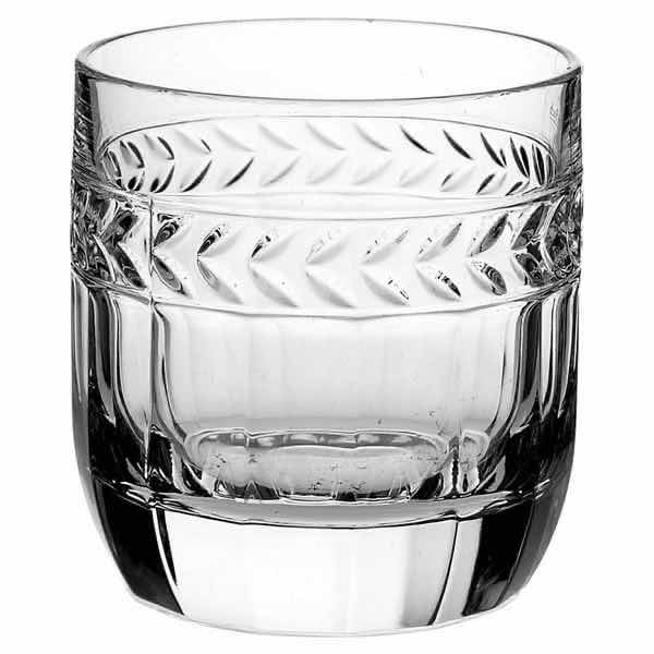 Photo 1 of VILLEROY & BOCH MISS DESIREE PRESSED DOUBLE OLD FASHION WHISKY TUMBLER GLASS H3.5”