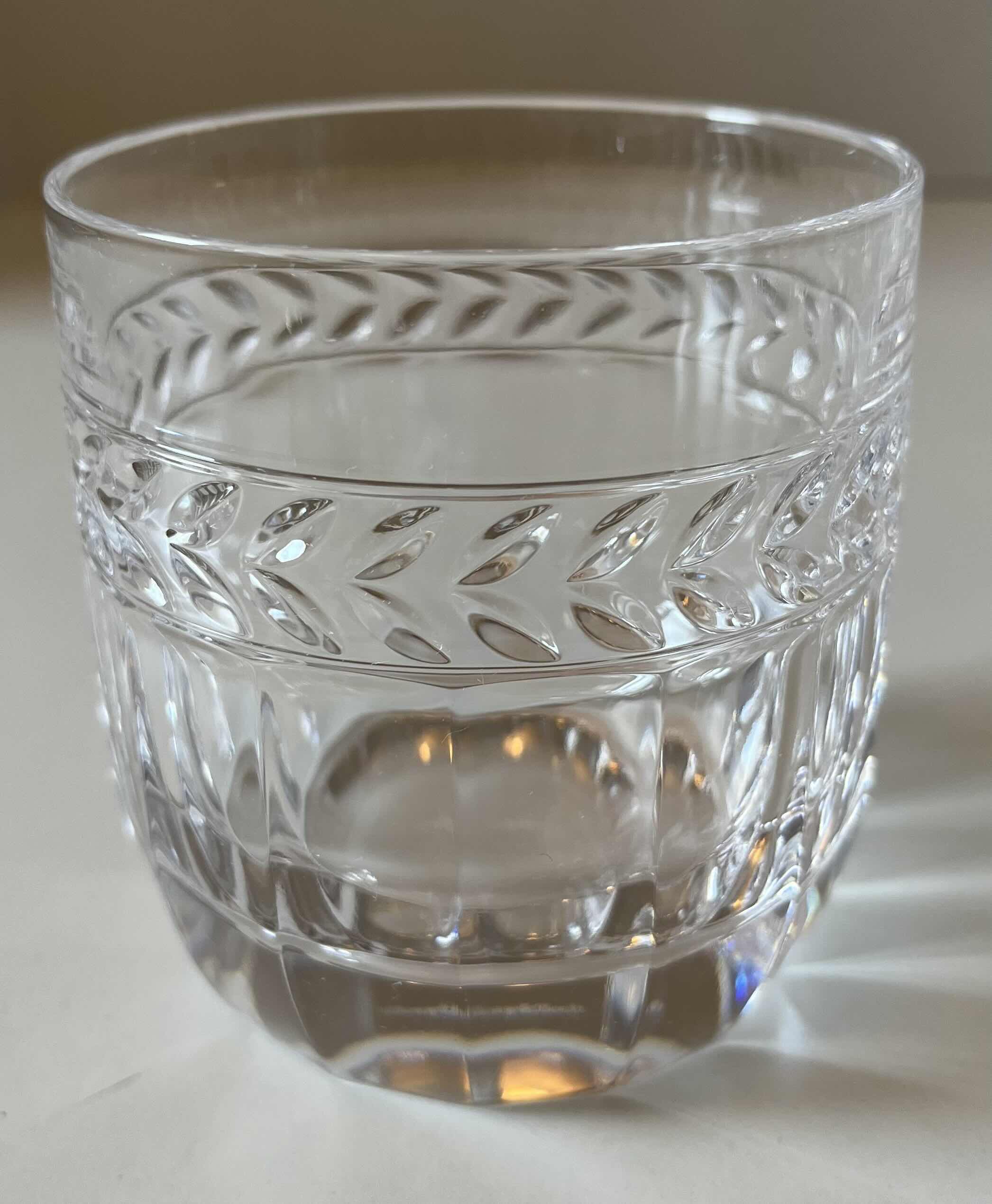 Photo 3 of VILLEROY & BOCH MISS DESIREE PRESSED DOUBLE OLD FASHION WHISKY TUMBLER GLASS H3.5”