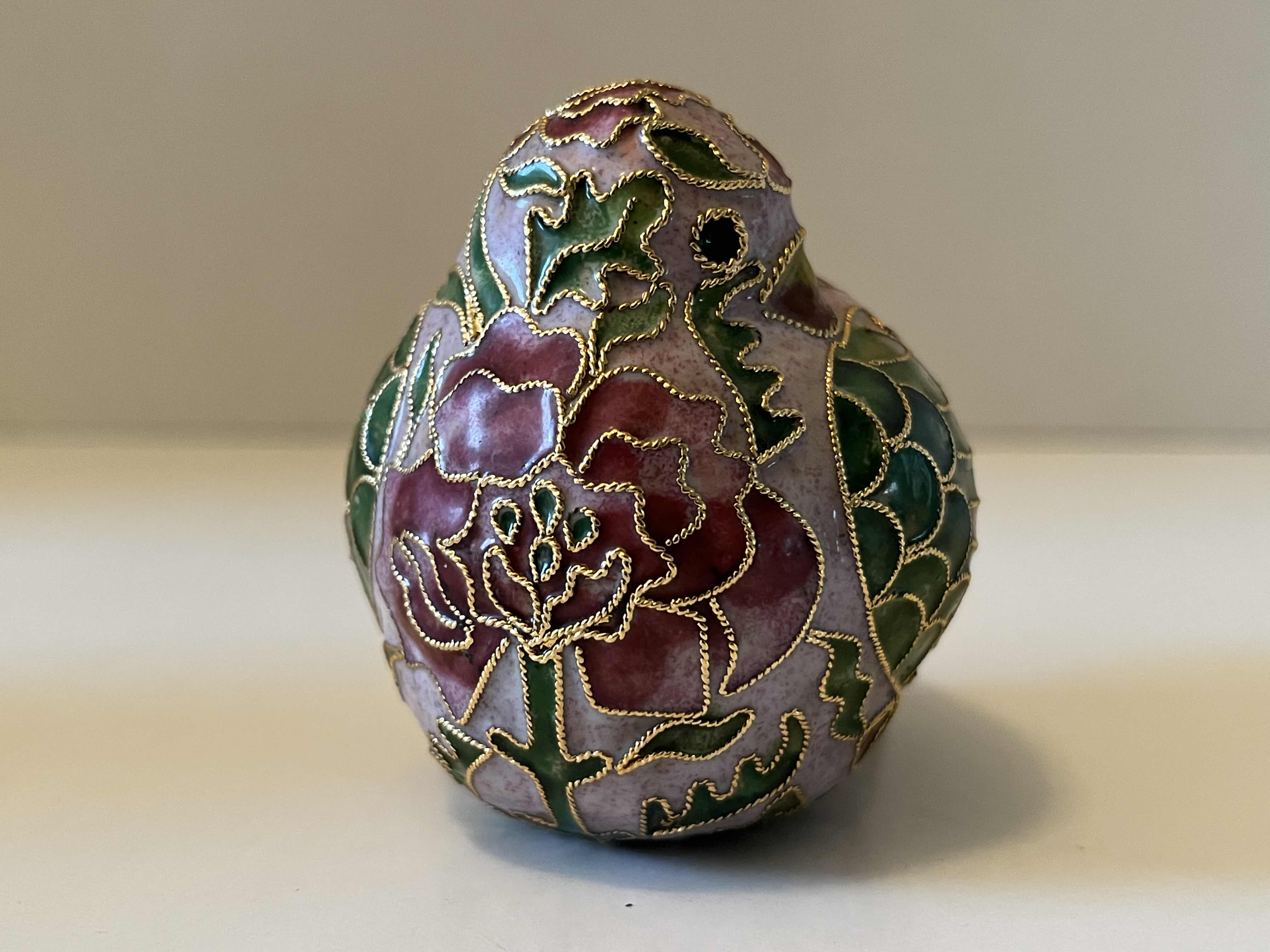 Photo 2 of NYCO CLOISONNÉ ENAMELED METAL BIRD FIGURINE 2.5” X 3” H2.5”