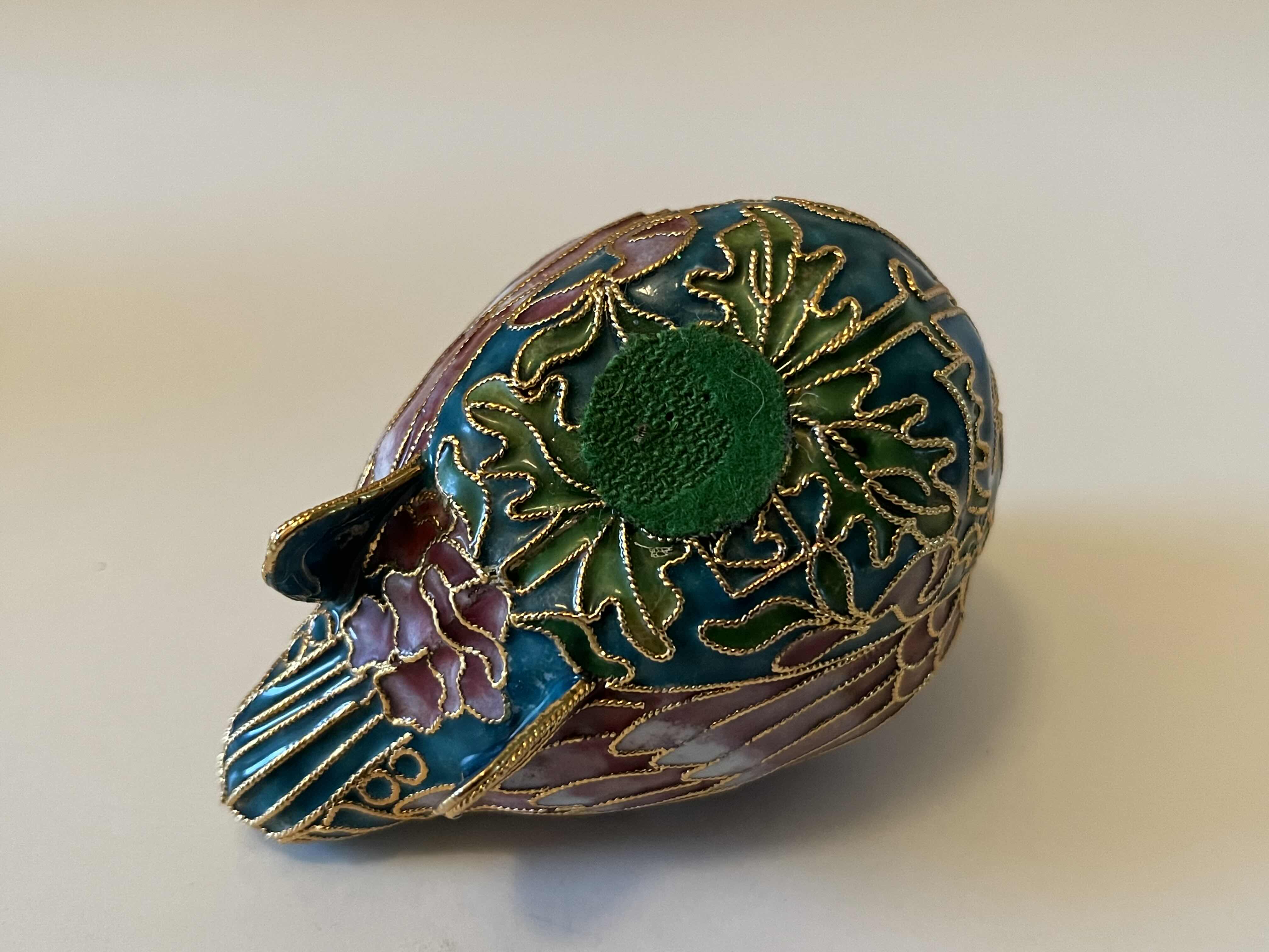 Photo 5 of NYCO CLOISONNÉ ENAMELED METAL BIRD FIGURINE 2.5” X 3” H2.5”