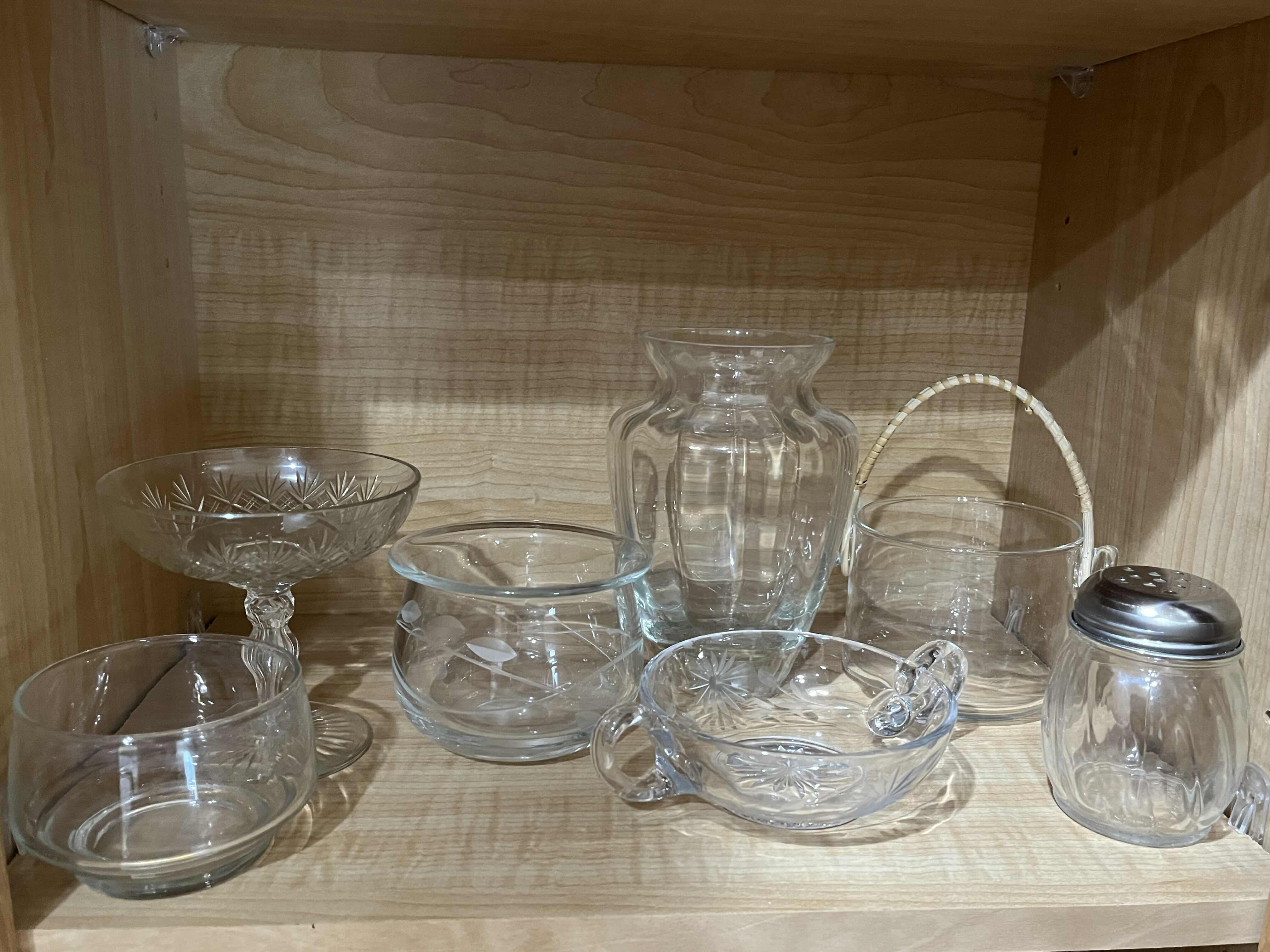 Photo 3 of CONTENTS OF CABINET- DECORATIVE & SERVING GLASSWARE (16)