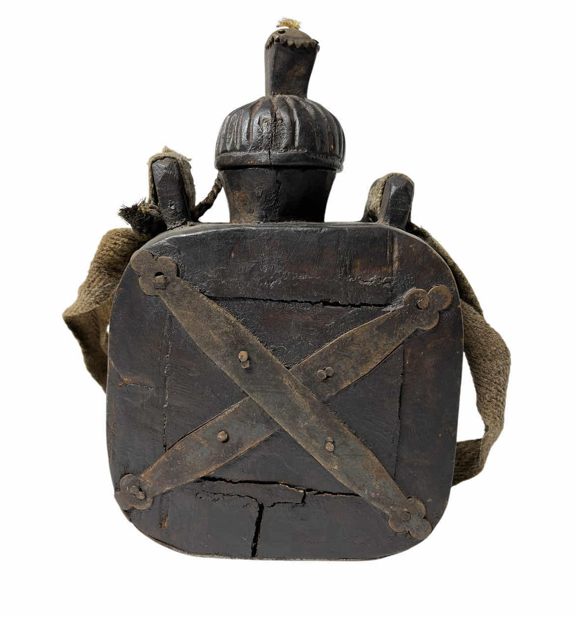 Photo 1 of NATIVE AMERICAN HAND CARVED WOOD CANTEEN 7” X 3” H11”