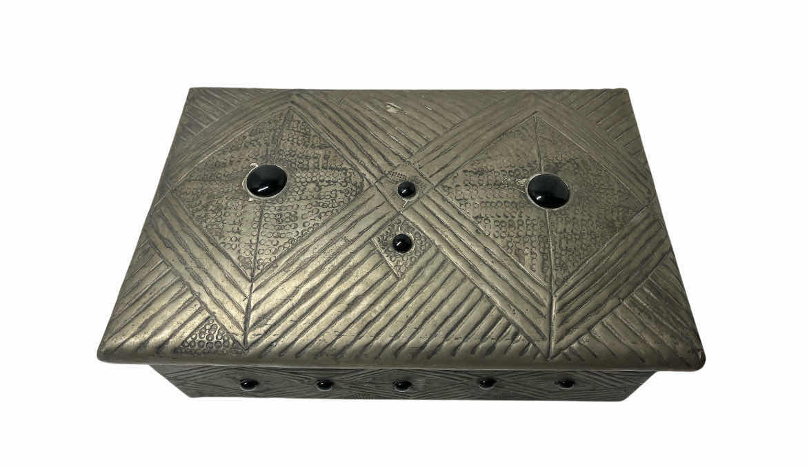 Photo 1 of MID- CENTURY DIE-CAST METAL TRINKET BOX 14” X 9” H6”