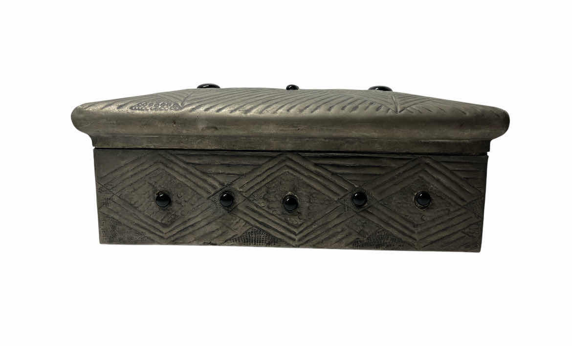 Photo 1 of MID- CENTURY DIE-CAST METAL TRINKET BOX 14” X 9” H6”