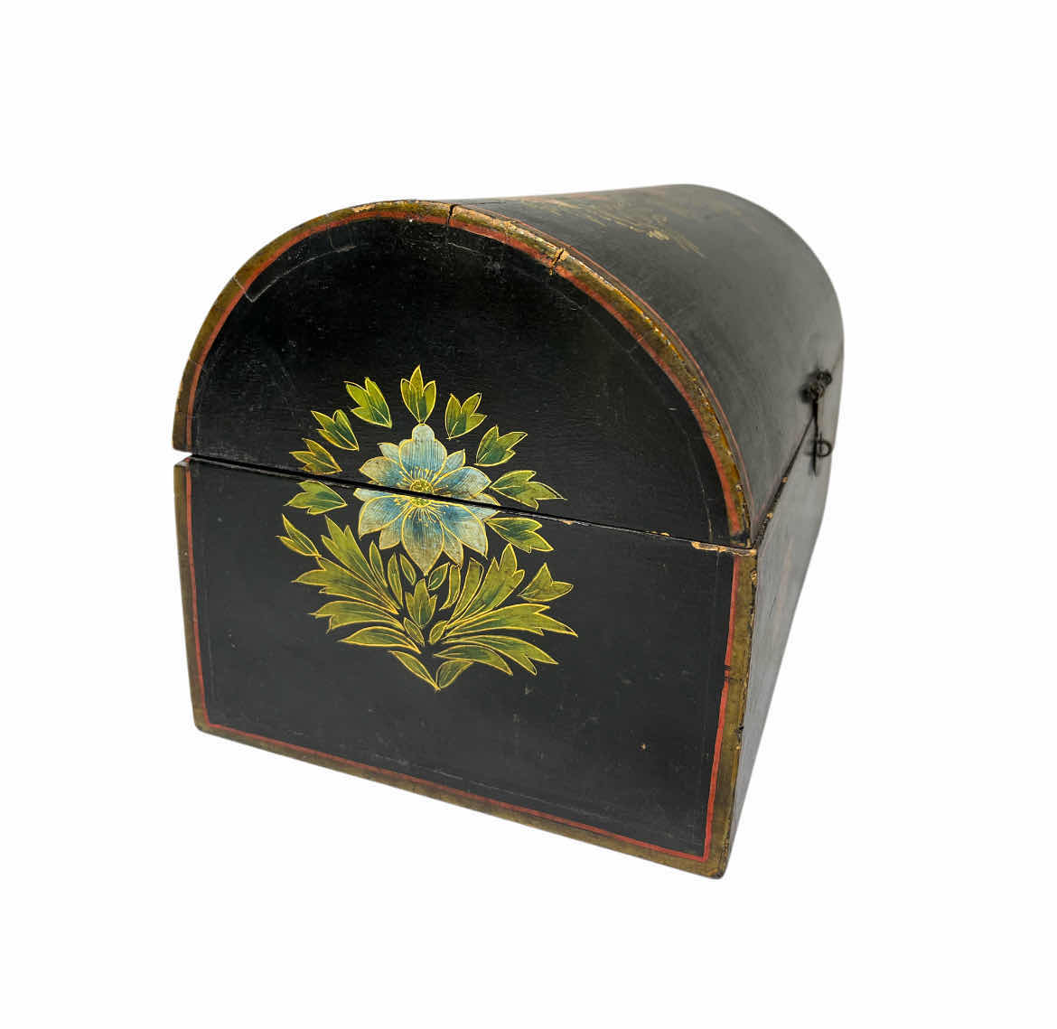 Photo 1 of VINTAGE FLORAL DESIGN WOOD TRINKET CHEST 12” X 7” H7”