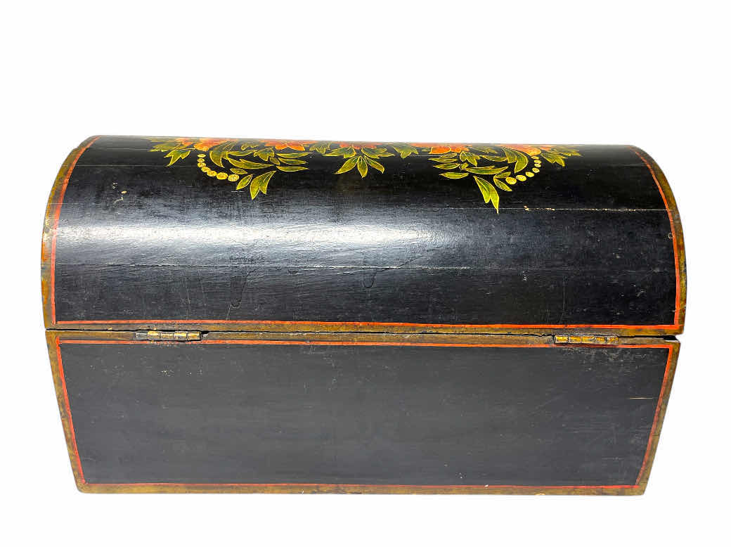 Photo 1 of VINTAGE FLORAL DESIGN WOOD TRINKET CHEST 12” X 7” H7”