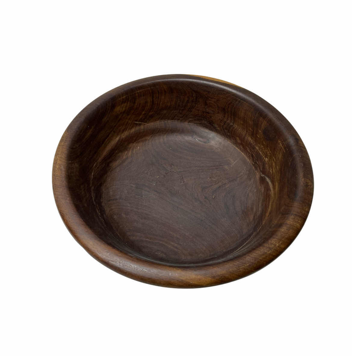 Photo 1 of AFRICAN SAFARI HAND CARVED EBONY WOOD SERVING BOWL 11.25” X 4”