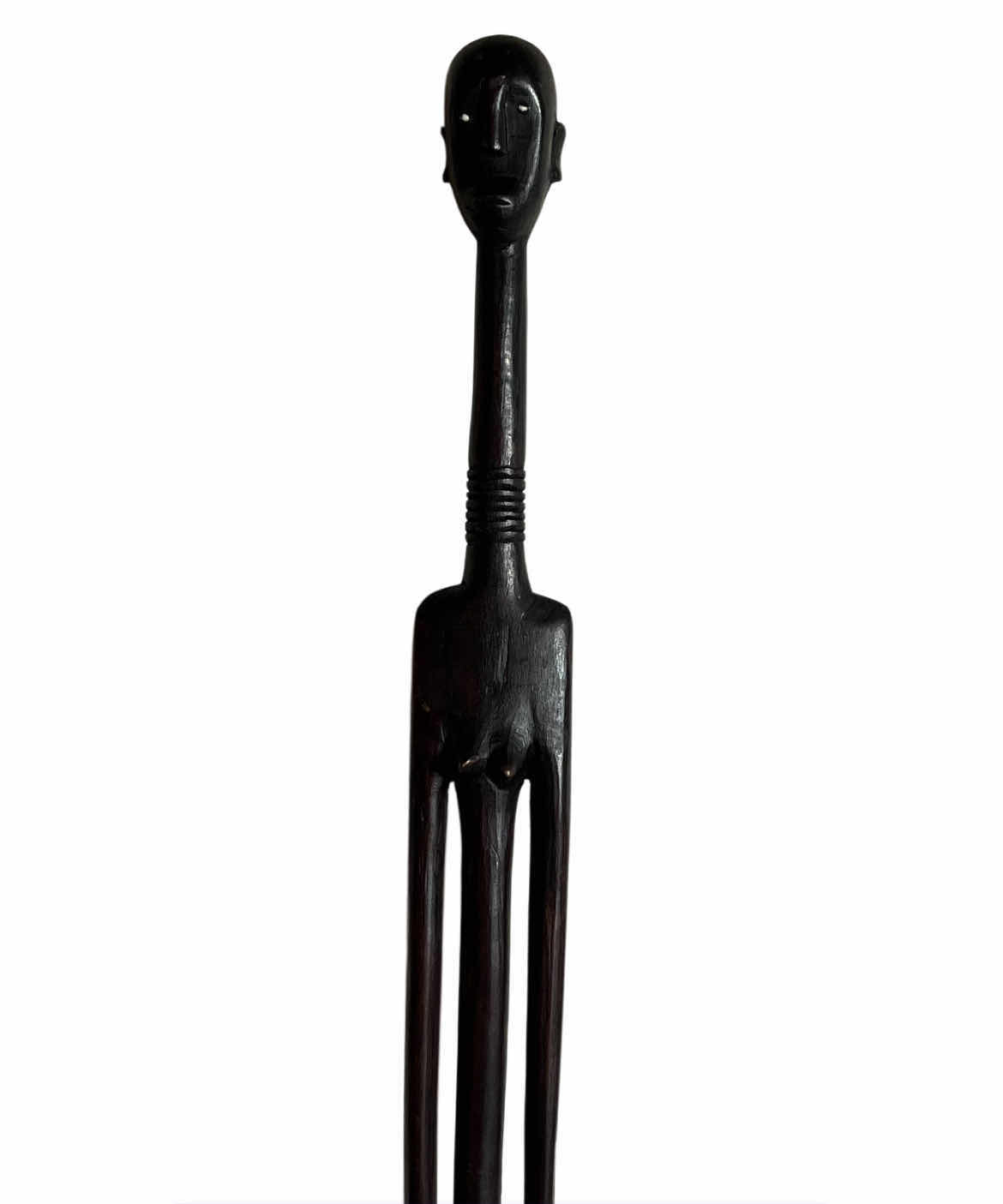 Photo 1 of AFRICAN ANYA WOOD HAND CARVED FEMALE SCULPTURE W BASE 5.5” X 61.5”
