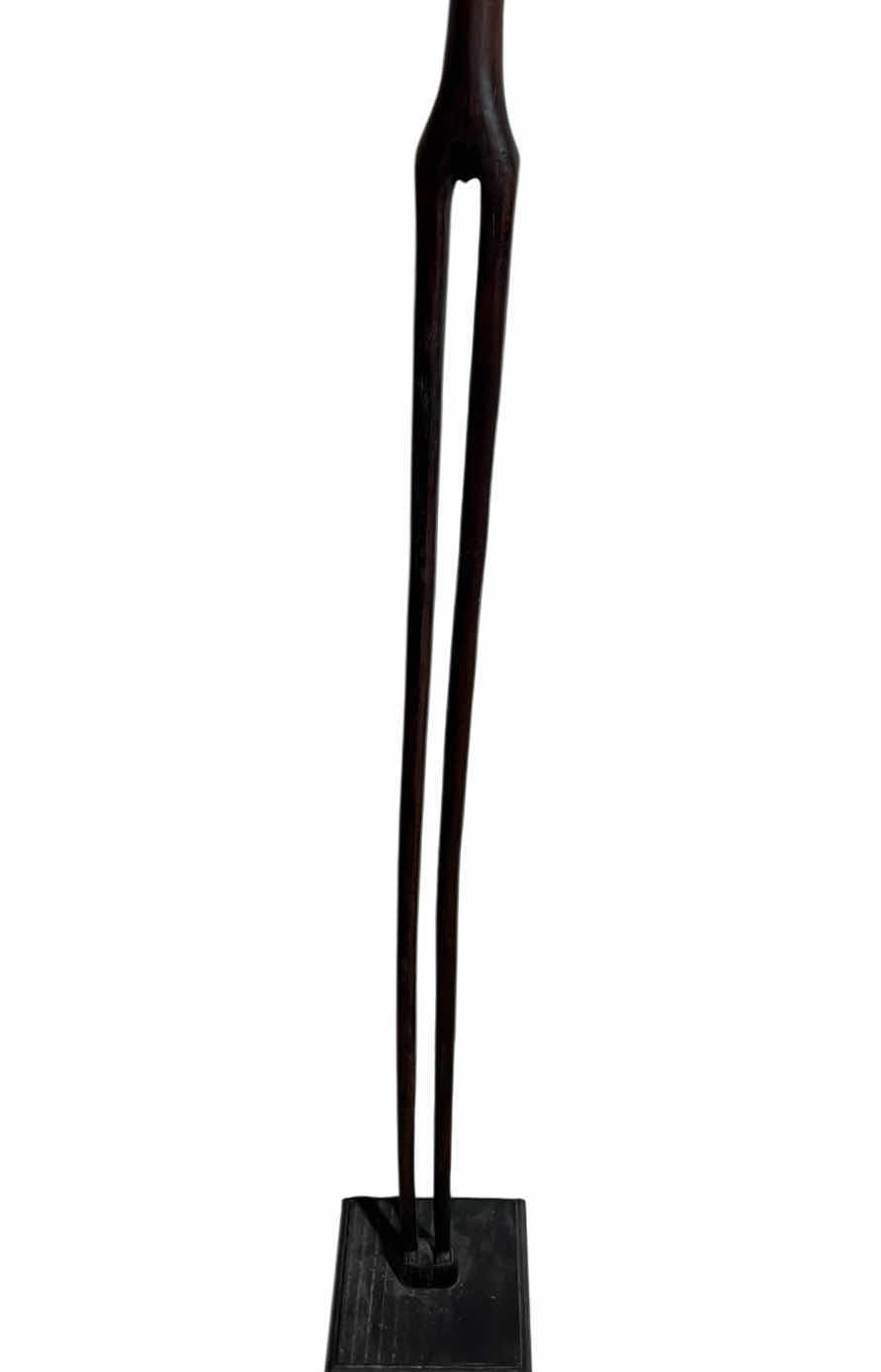 Photo 1 of AFRICAN ANYA WOOD HAND CARVED MALE SCULPTURE W BASE 5.5” X 61.5”
