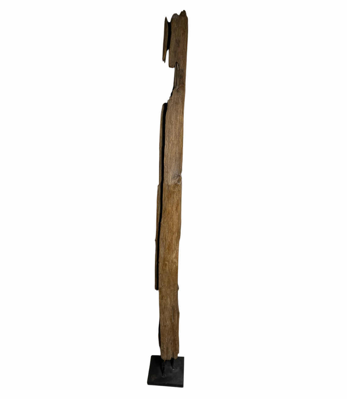Photo 1 of PETRIFIED DRIFTWOOD SCULPTURE W IRON BASE 8” X 8” H74”