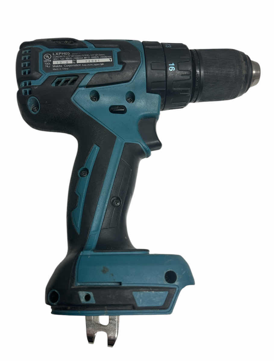 Photo 1 of MAKITA 18V LITHIUM-ION 1/2” DRIVE CORDLESS HAMMER DRILL, TOOL ONLY (LXPH05)
