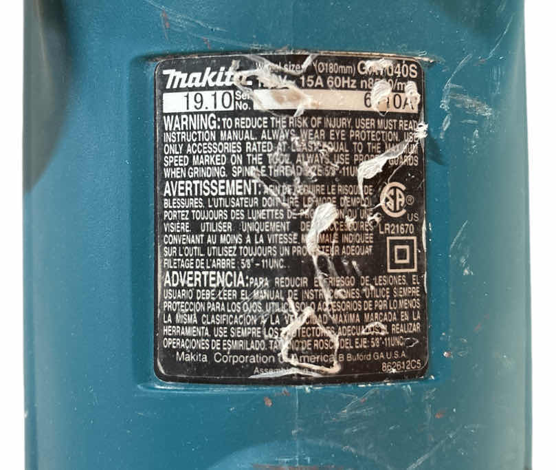 Photo 1 of MAKITA 7” ANGLE GRINDER SOFT START TECHNOLOGY (GA7040S)