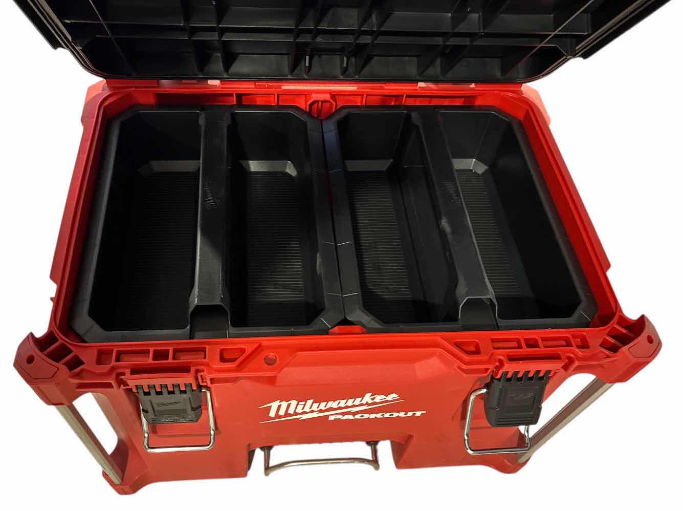 Photo 1 of Milwaukee PACKOUT ROLLING MODULAR STACKABLE TOOL BOX STORAGE SYSTEM, RED/BLACK