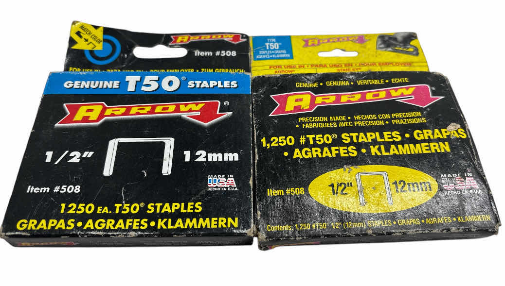 Photo 1 of STANLEY ELECTRIC STAPLE/NAIL GUN (TRE550) & T50 ARROW GENUINE 1/2” 12mm STAPLES #508 (APPROX QTY 2500)