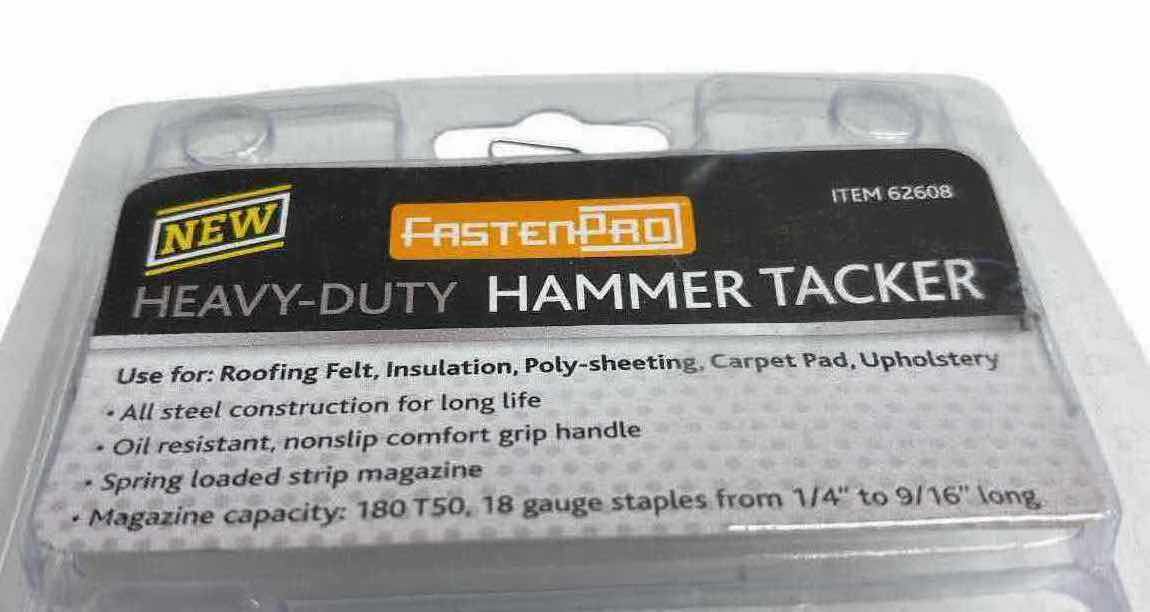 Photo 1 of NEW FASTEN-PRO HEAVY DUTY HAMMER TACKER (62608) & T50 ARROW STAPLES 1/2” 12mm #508 (QTY 1250)