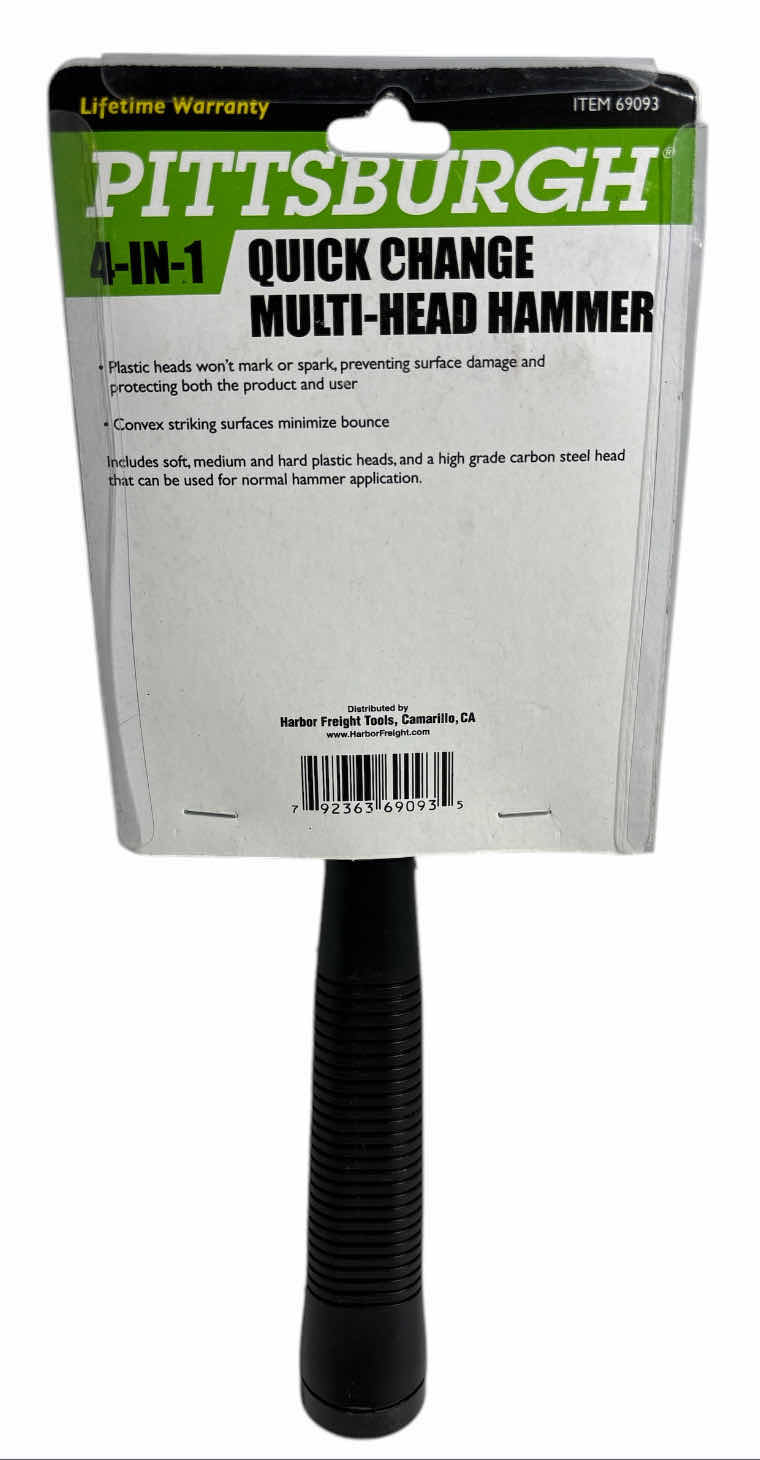 Photo 1 of NEW PITTSBURGH 4-IN-1 QUICK CHANGE MULTI-HEAD HAMMER (69093)