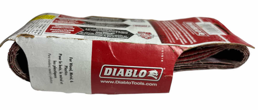Photo 1 of RIDGID 6.5 AMP CORDED 3” X 18” HEAVY DUTY VARIABLE SPEED BELT SANDER W AIRGUARD TECHNOLOGY (R2740) & DIABLO 3” X 18” ULTRA COARSE 36 GRIT SANDING BELTS (Qty 4)