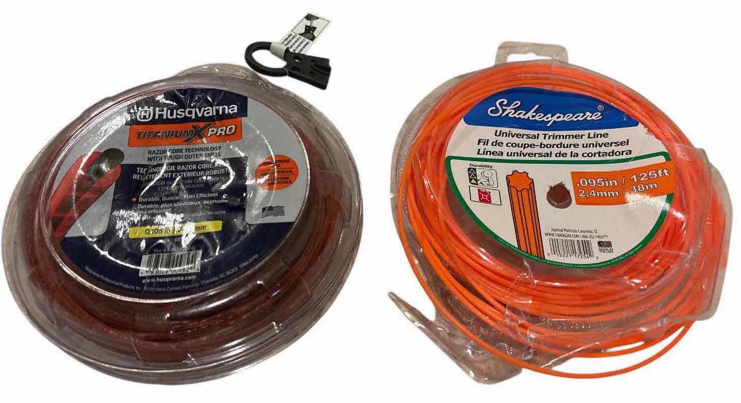 Photo 1 of EGO POWER+ 56V 15” SPLIT SHAFT BATTERY STRING TRIMMER, TOOL ONLY (ST1520S) & VARIOUS TRIMMER LINE PACKS
