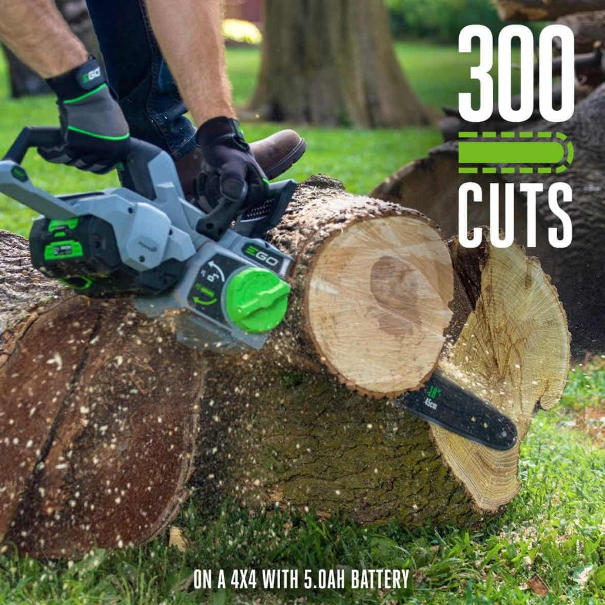 Photo 1 of EGO POWER+ 18” CORDLESS CHAINSAW, INCLUDES 56V BATTERY 5.0Ah & 56V CHARGER (CS1804)