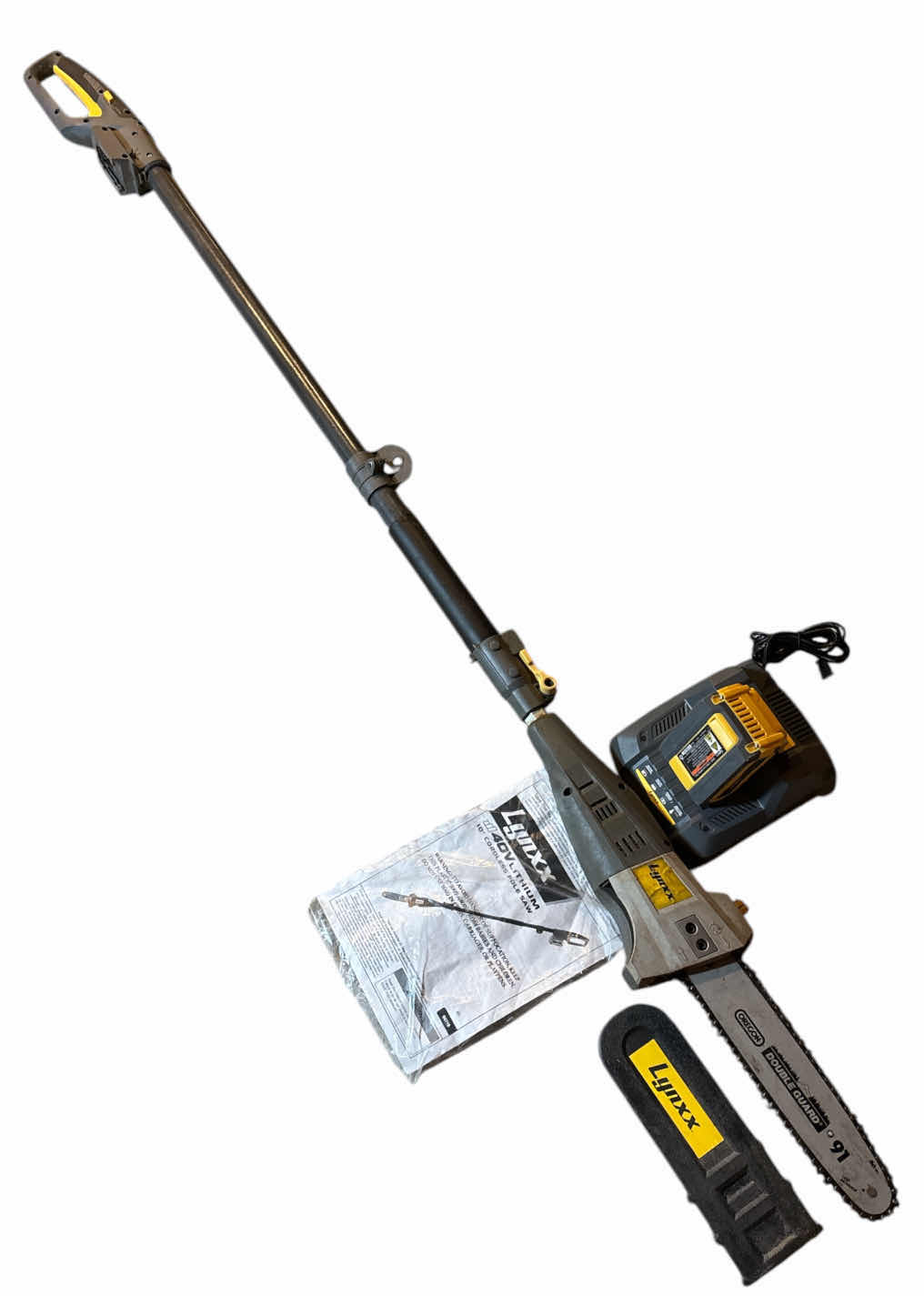 Photo 1 of LYNXX 40V LITHIUM 10” CORDLESS BAR POLE SAW (64718), INCLUDES 40V LITHIUM-ION BATTERY & CHARGER