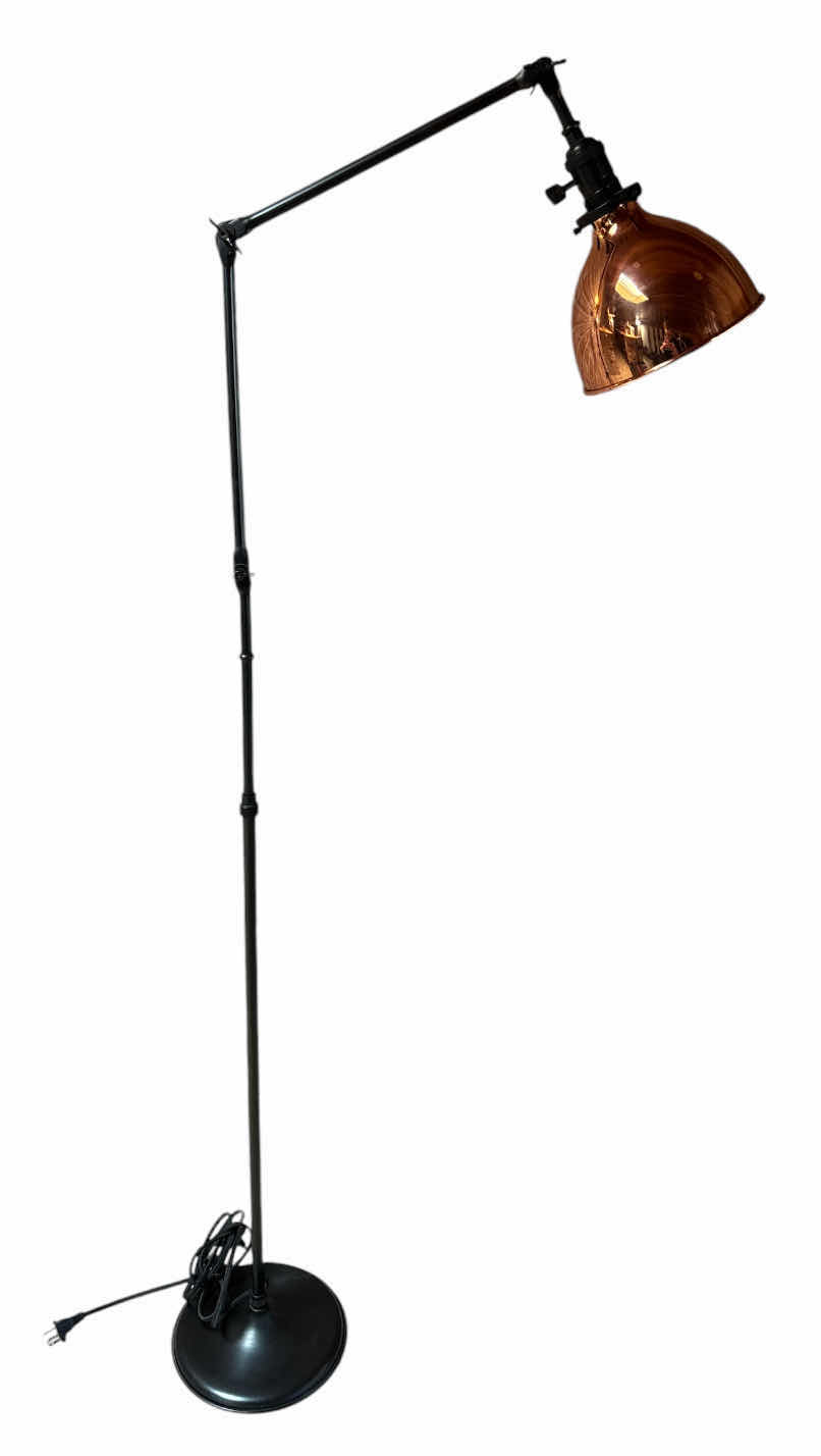 Photo 1 of RALSTON TWO-TONE DARK BRONZE & COPPER FINISH 60” ADJUSTABLE FLOOR LAMP