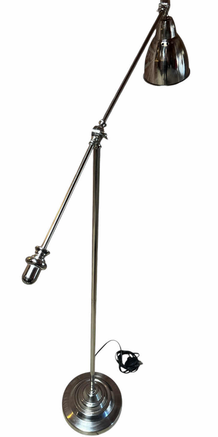 Photo 1 of IKEA BAROMETER 60” ADJUSTABLE FLOOR LAMP W SATIN NICKEL VARNISH FINISH W FOOT SWITCH