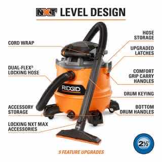 Photo 1 of RIDGID 16 GALLON WET/DRY VAC W DETACHABLE BLOWER (HD1600) & 2-PACK STANDARD FILTERS (VF4200)