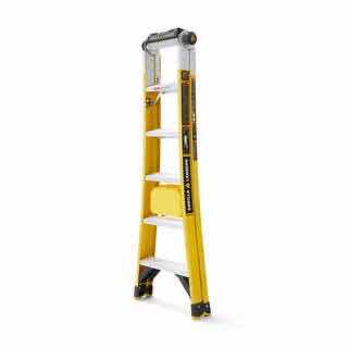 Photo 1 of GORILLA LADDERS 15 FT REACH FIBERGLASS TWIN STEP MULTI-POSITION LADDER W REMOVABLE PROJECT BUCKET, 375 LB LOAD CAPACITY, TYPE 1AA (FXT-15)