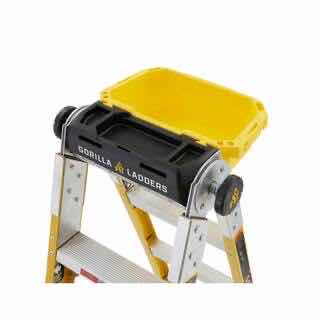 Photo 1 of GORILLA LADDERS 15 FT REACH FIBERGLASS TWIN STEP MULTI-POSITION LADDER W REMOVABLE PROJECT BUCKET, 375 LB LOAD CAPACITY, TYPE 1AA (FXT-15)