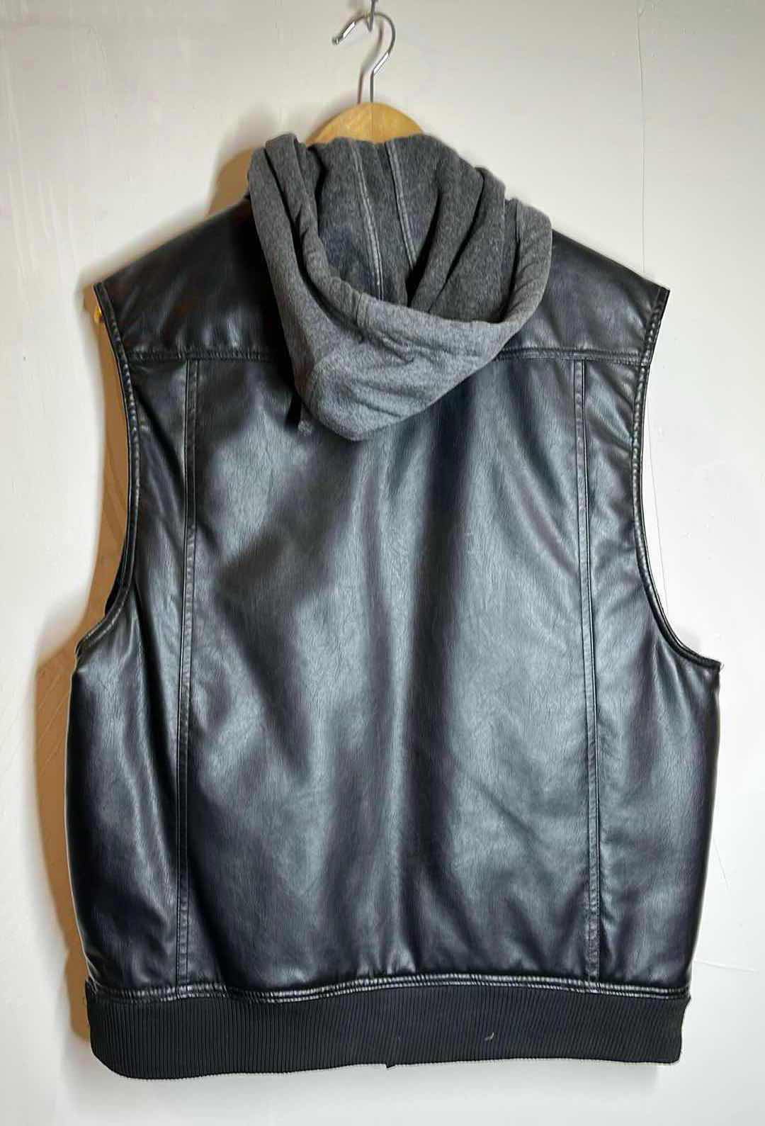 Photo 1 of TWCE BLACK LEATHER HOODED VEST
