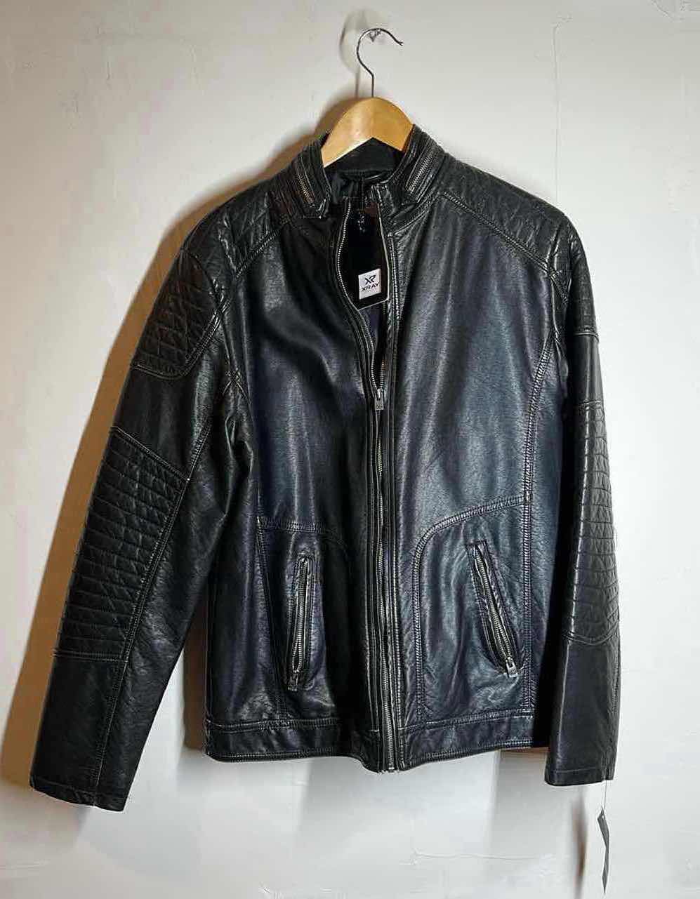 Photo 1 of NEW XRAY JEANS BLACK LEATHER JACKET MENS SIZE M
