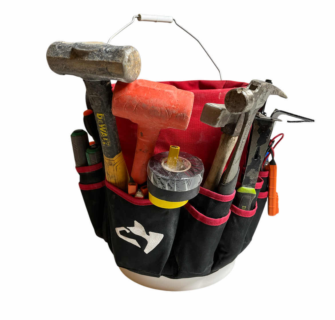 Photo 1 of HUSKY HEAVY-DUTY BUCKET TOOL STORAGE ORGANIZER W ALL PURPOSE TOOLS & HARDWARE (APPROX 40 TOOLS)