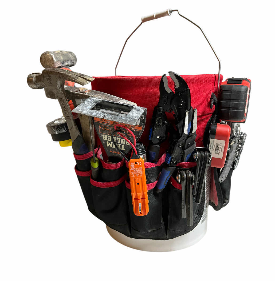 Photo 1 of HUSKY HEAVY-DUTY BUCKET TOOL STORAGE ORGANIZER W ALL PURPOSE TOOLS & HARDWARE (APPROX 40 TOOLS)