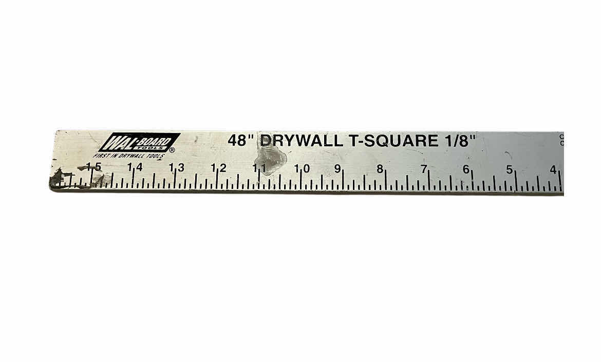 Photo 1 of WAL BOARD 48” DRYWALL T-SQUARE W MILWAUKEE RAFTER SQUARE & EMPIRE RAFTER SQUARES(3)